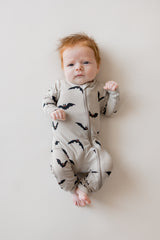 Zippered Romper in Bats