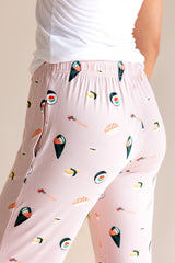 Women's Lounge Pants in Blush Sushi