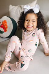 Long Sleeve Pajamas in Blush Sushi