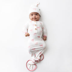 Knotted Day Gown with Hat Set in Bow