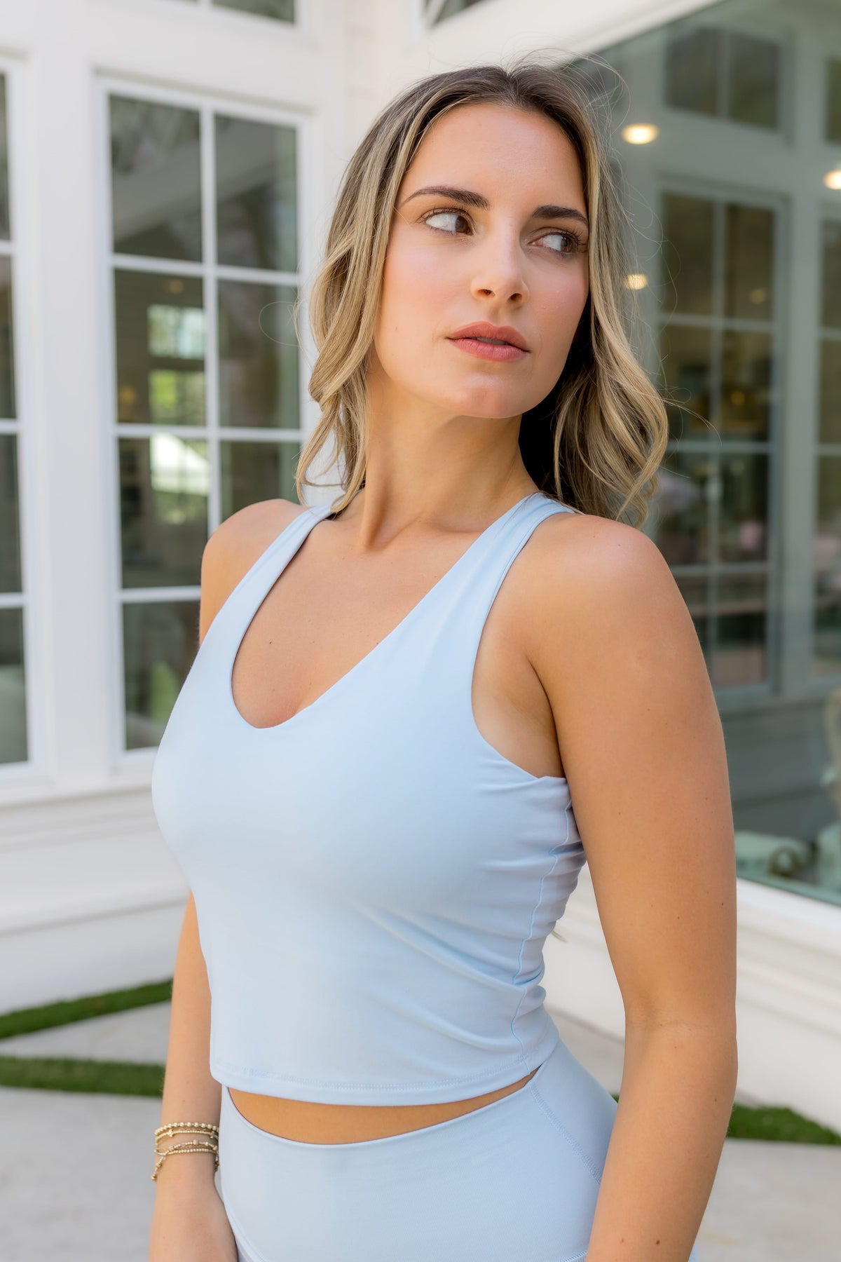 Bamboo Flex Bra Tank in Breeze
