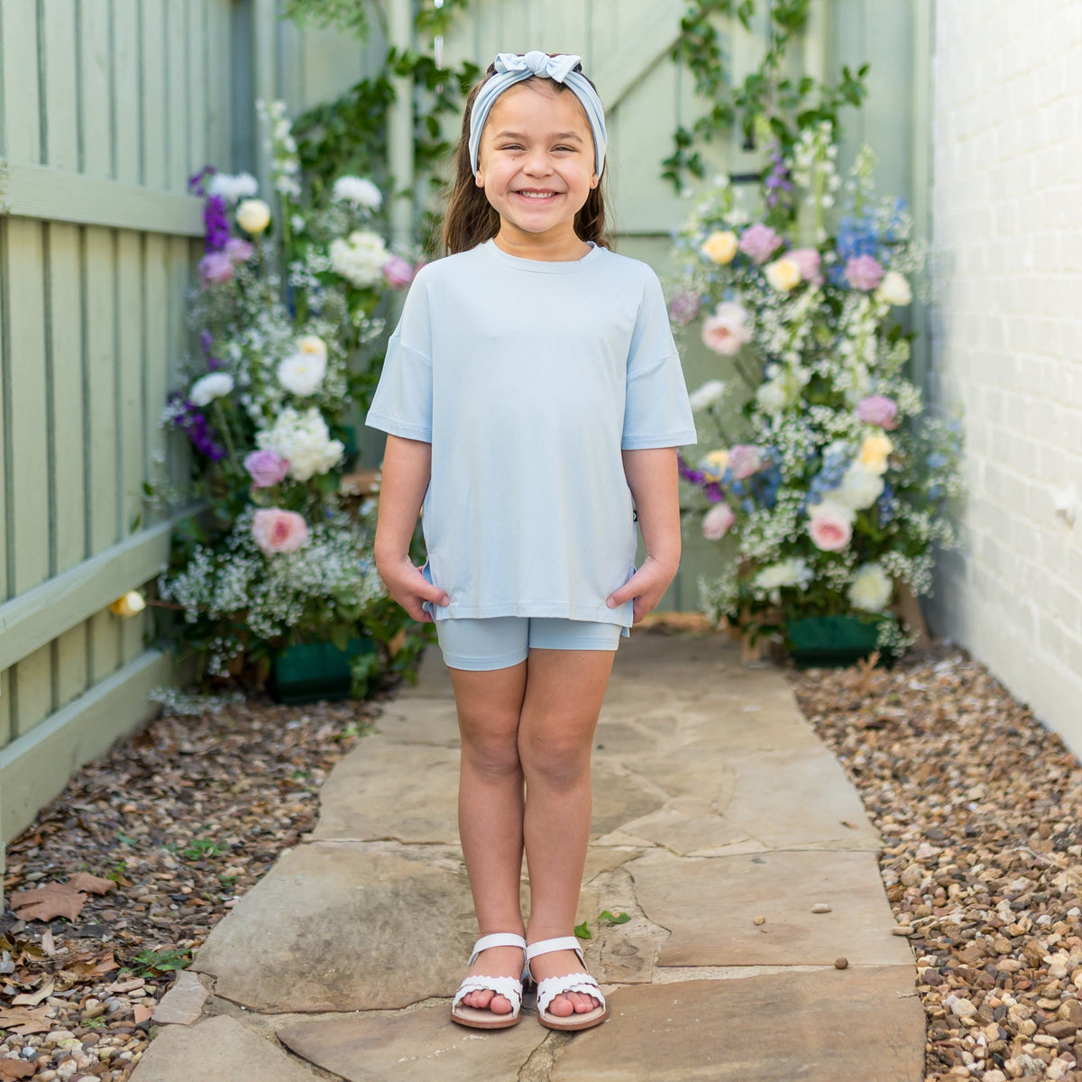 Toddler Biker Short Set in Breeze