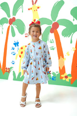 Long Sleeve Skater Dress in Curious George