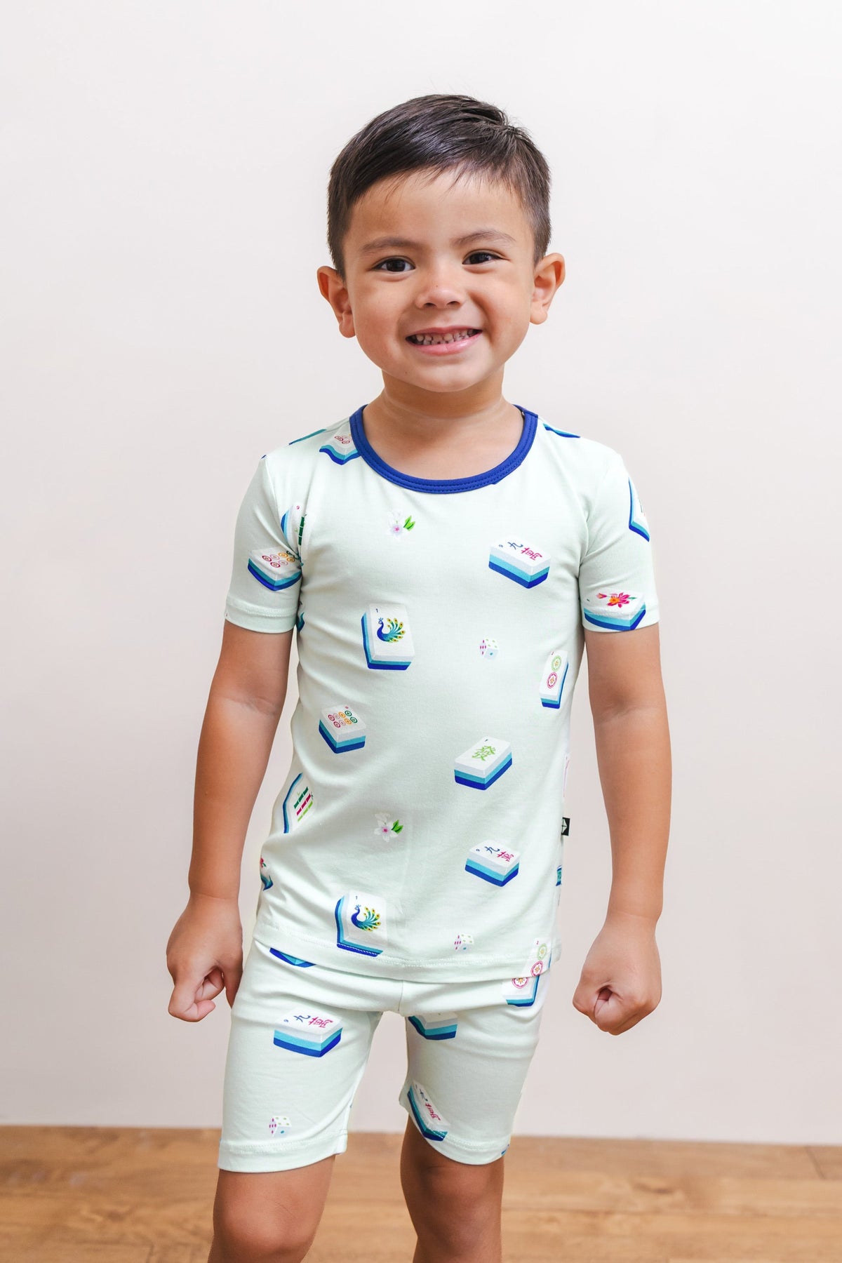 Short Sleeve Pajamas in Dew Mahjong