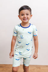 Short Sleeve Pajamas in Dew Mahjong