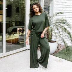 Women's Short Sleeve Boxy Tee in Fir