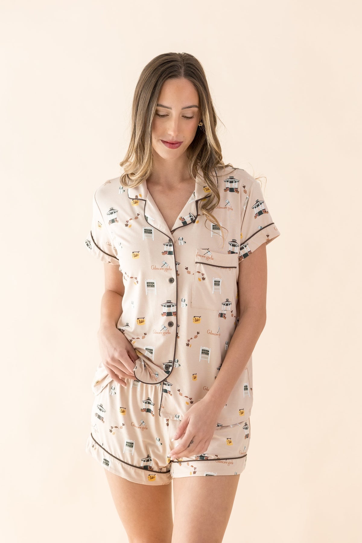Women's Short Sleeve Pajama Set in Gilmore Girls