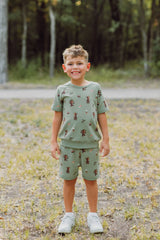 Short Sleeve Jogger Set in Groot