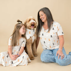 Women's Oversized V-Neck Tee in Fluffy Dog