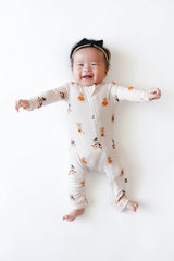 Zippered Romper in Halloween Teddy