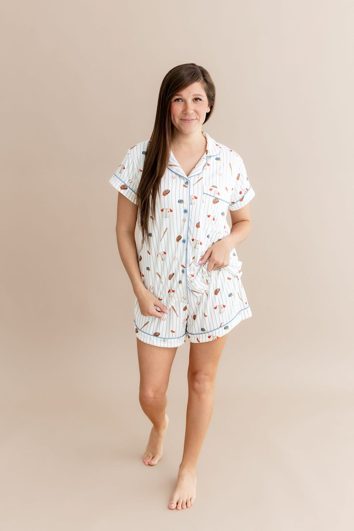 Women's Short Sleeve Pajama Set in Home Run