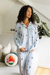 Long-Sleeved Women's Pajama Set in Ice Sushi