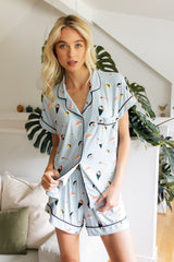 Women's Short Sleeve Pajama Set in Ice Sushi