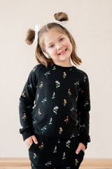 Long Sleeve Jogger Set in Midnight Wildflower