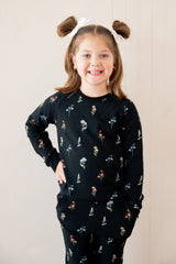 Long Sleeve Jogger Set in Midnight Wildflower