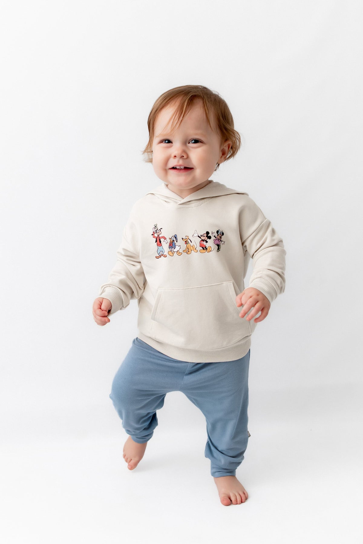 Hoodie in Mickey and Friends on Ecru