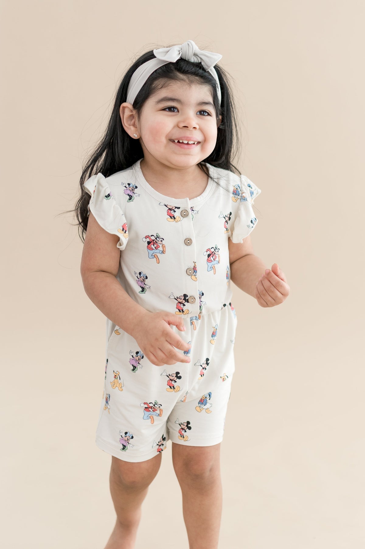 Flutter Sleeve Romper in Mickey Mouse and Friends