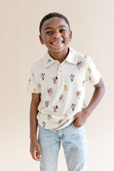 Toddler Short Sleeve Polo in Mickey Mouse and Friends
