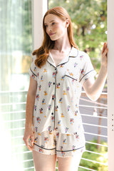 Women's Short Sleeve Pajama Set in Mickey Mouse & Friends