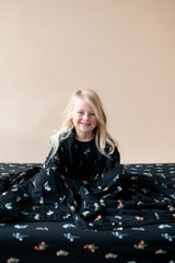 Toddler Blanket in Midnight Wildflower 1.0
