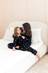 Long Sleeve Pajamas in Midnight Wildflower