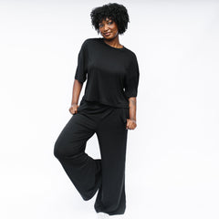 Women's Short Sleeve Boxy Tee in Midnight