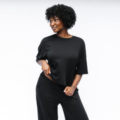 Women's Short Sleeve Boxy Tee in Midnight