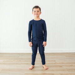 Long Sleeve Pajamas in Navy