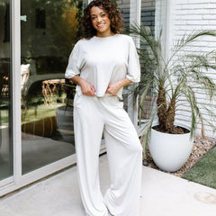 Women's Wide Leg Pant in Oat