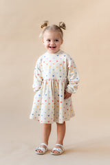 Long Sleeve Skater Dress in Pastel Mickey Mouse