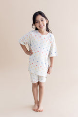 Toddler Biker Short Set in Pastel Mickey Mouse