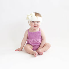 Smocked Bubble Romper in Poi