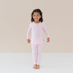 Ribbed Henley Set in Sakura