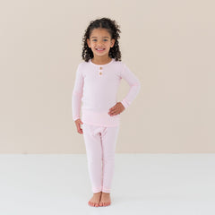 Ribbed Henley Set in Sakura