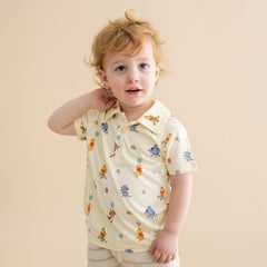 Toddler Short Sleeve Polo in Winnie the Pooh Celebration