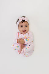 Zippered Romper in Sakura Ice Cream