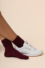 Adult Scrunch Socks in Burgundy