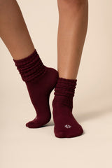 Adult Scrunch Socks in Burgundy