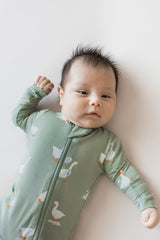 Zippered Romper in Silly Goose