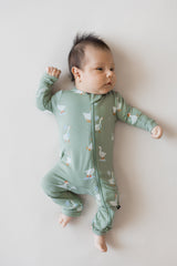 Zippered Romper in Silly Goose
