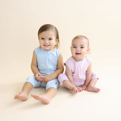 Zippered Sleeveless Romper in Breeze