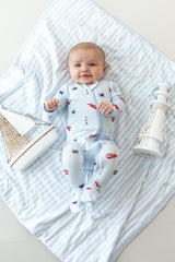 Baby Blanket in Small Mist Stripe 1.0