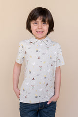 Toddler Short Sleeve Polo in Starry Icon