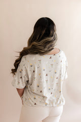Women's Oversized V-Neck Tee in Starry Icon