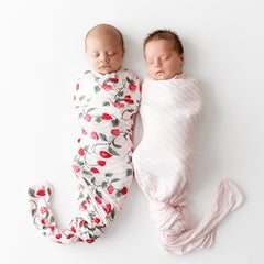 Swaddle Blanket in Small Sakura Stripe