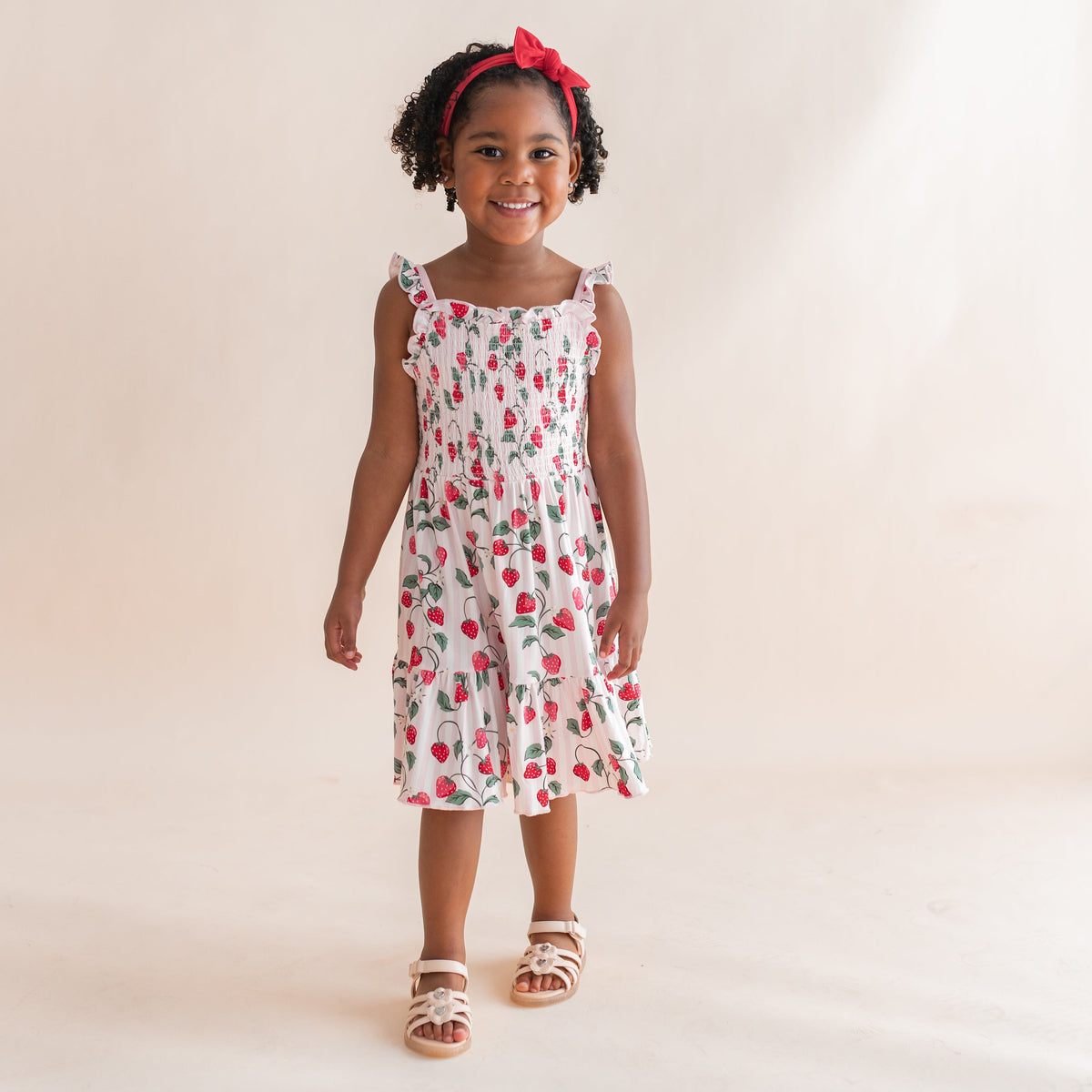 Smocked Dress in Strawberry Fields