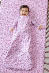 Crib Sheet in Thistle Leopard