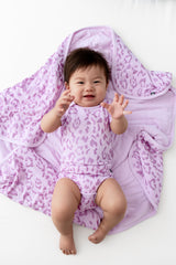 Baby Blanket in Thistle Leopard 1.0