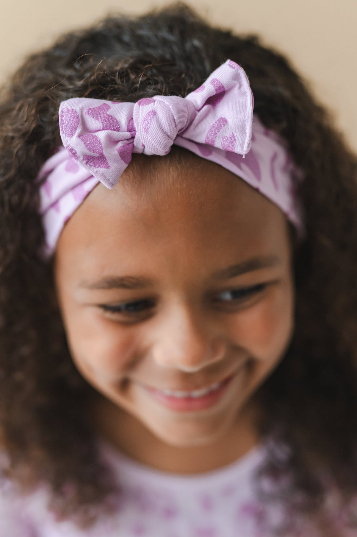 Knotted Bow Headband in Thistle Leopard