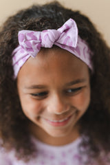 Knotted Bow Headband in Thistle Leopard